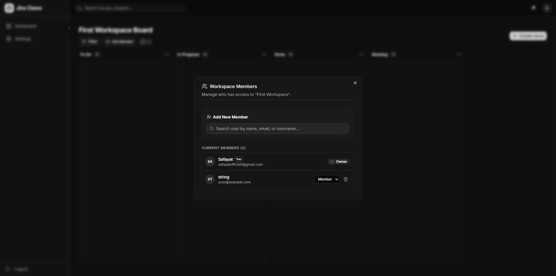 Jira Clone — Workspace & Member Management